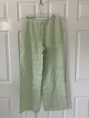 Max Studio Light Mint Green Linen Chinos